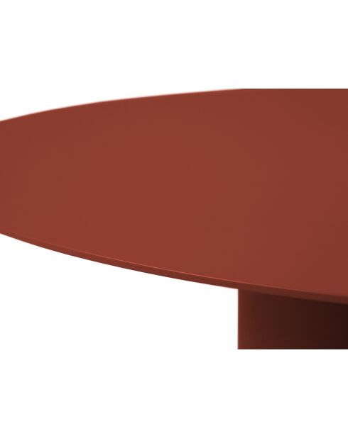 Table basse en métal Lucio brique - 80 x 80 x 33.5 cm