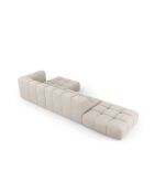 Canapé d'angle droit modulaire en chenille Francesca 5 places beige - 323 x 160 x 70 cm