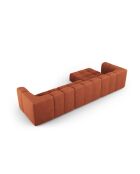Canapé d'angle gauche modulaire en chenille Francesca 5 places orange - 316 x 160 x 70 cm