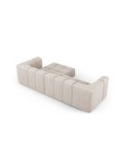 Canapé d'angle droit modulaire en chenille Francesca 3 places beige - 256 x 160 x 70 cm