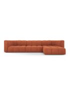 Modulares Chenille-Sofa Francesca für 5 Personen in der rechten Ecke, orange - 316 x 160 x 70 cm
