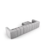 Canapé d'angle gauche modulaire en chenille Francesca 5 places gris clair - 316 x 160 x 70 cm