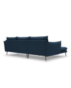 Canapé d'angle gauche en tissu structuré Elio 5 places bleu - 251 x 170 x 97 cm