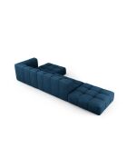 Canapé d'angle droit modulaire en chenille Francesca 5 places bleu roi - 323 x 160 x 70 cm