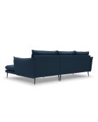 Canapé d'angle droit en tissu structuré Elio 5 places bleu - 251 x 170 x 97 cm