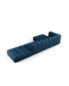 Canapé d'angle gauche modulaire en chenille Francesca 5 places bleu roi - 323 x 160 x 70 cm
