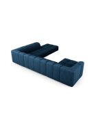 Canapé d'angle droit panoramique modulable en chenille Francesca 7 places bleu roi - 329 x 276 x 70 cm