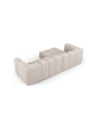 Canapé d'angle gauche modulaire en chenille Francesca 3 places beige - 256 x 160 x 70 cm