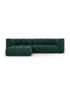 Canapé d'angle gauche modulaire en chenille Francesca 3 places vert bouteille - 256 x 160 x 70 cm