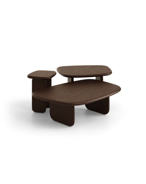 Table basse en bois Piero chêne noyer - 110 x 80 x 35 cm
