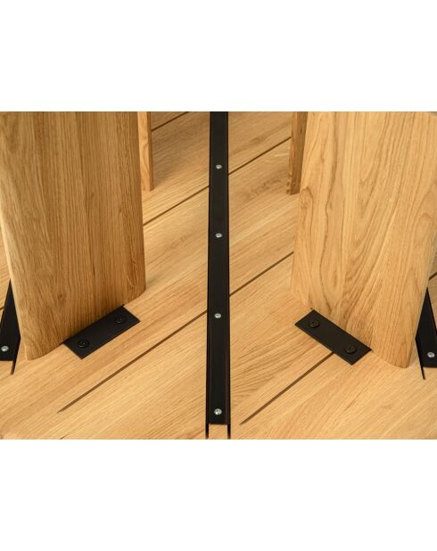 Table à manger en bois Livia 4 places chêne naturel - 120 x 120 x 76 cm