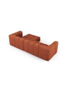 Francesca 3-Sitzer modulares rechtes Ecksofa aus Chenille orange - 256 x 160 x 70 cm