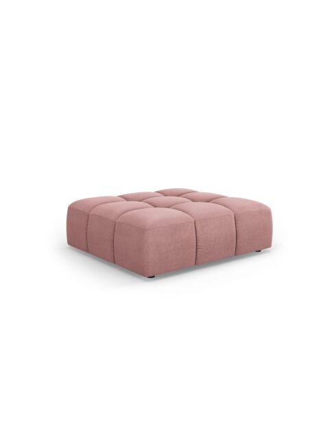 Pouf en chenille Francesca rose - 96 x 96 x 38 cm