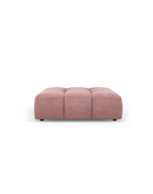 Pouf en chenille Francesca rose - 96 x 96 x 38 cm