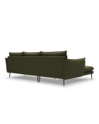 Canapé d'angle gauche en tissu structuré Elio 5 places vert - 251 x 170 x 97 cm
