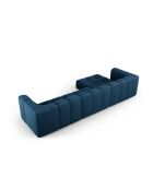 Canapé d'angle gauche modulaire en chenille Francesca 5 places bleu roi - 316 x 160 x 70 cm