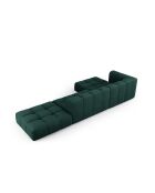 Canapé d'angle gauche modulaire en chenille Francesca 5 places vert bouteille - 323 x 160 x 70 cm