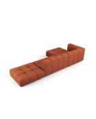 Canapé d'angle gauche modulaire en chenille Francesca 5 places orange - 323 x 160 x 70 cm