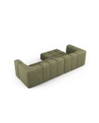 Canapé d'angle gauche modulaire en chenille Francesca 3 places vert clair - 256 x 160 x 70 cm