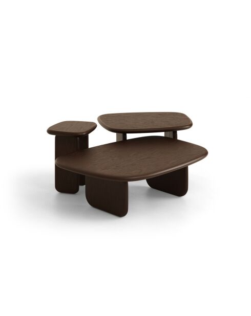 Table basse en bois Piero chêne noyer - 37 x 32 x 50 cm
