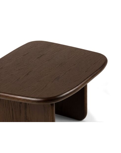 Table basse en bois Piero chêne noyer - 75 x 60 x 42 cm