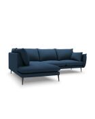 Canapé d'angle gauche en tissu structuré Elio 5 places bleu - 251 x 185 x 95 cm