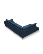 Canapé d'angle gauche en tissu structuré Elio 5 places bleu - 251 x 185 x 95 cm