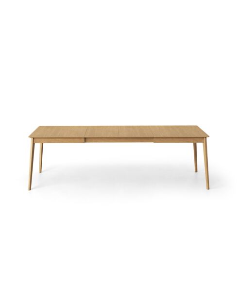 Table extensible en bois Bianca 10 places chêne naturel - 160/260 x 90 x 76 cm