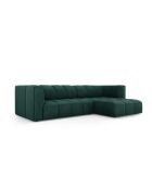 Canapé d'angle droit modulaire en chenille Francesca 3 places vert bouteille - 256 x 160 x 70 cm