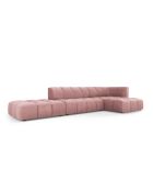 Sofá Francesca modular de chenilla derecha de 5 plazas rosa - 323 x 160 x 70 cm