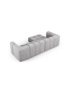 Canapé d'angle gauche modulaire en chenille Francesca 3 places gris clair - 256 x 160 x 70 cm