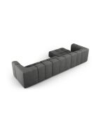 Canapé d'angle gauche modulaire en chenille Francesca 5 places gris foncé - 316 x 160 x 70 cm