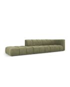 Canapé modulable gauche en chenille Francesca 4 places vert clair - 293 x 96 x 70 cm