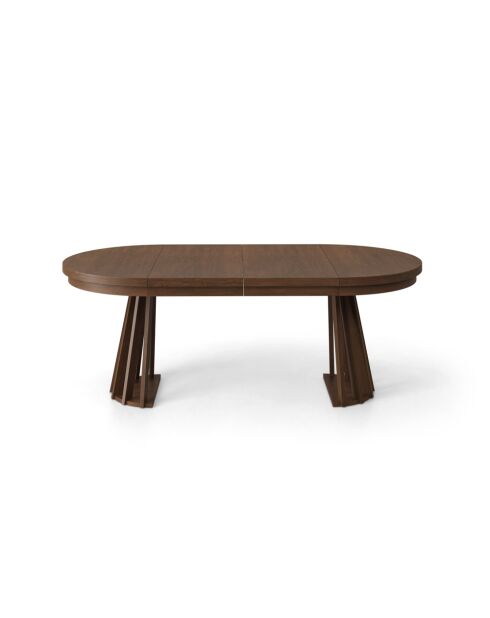 Table extensible en bois Renzo 8 places chêne foncé - 110/210 x 110 x 76 cm