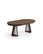 Table extensible en bois Renzo 8 places chêne foncé - 110/210 x 110 x 76 cm