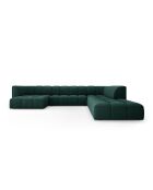 Modulares Panorama-Ecksofa Francesca für 7 Personen, aus flaschengrünem Chenille, 329 x 276 x 70 cm