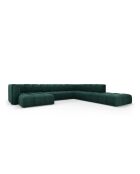 Modulares Panorama-Ecksofa Francesca für 7 Personen, aus flaschengrünem Chenille, 329 x 276 x 70 cm