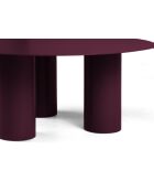 Table basse en métal Lucio bordeaux - 80 x 80 x 33.5 cm