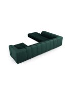 Canapé d'angle gauche panoramique modulable en chenille Francesca 7 places vert bouteille - 329 x 276 x 70 cm
