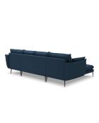 Canapé panoramique en tissu structuré Elio 6 places bleu - 344 x 170 x 97 cm
