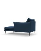 Chaise longue droite en tissu structuré Elio bleue - 107 x 170 x 97 cm