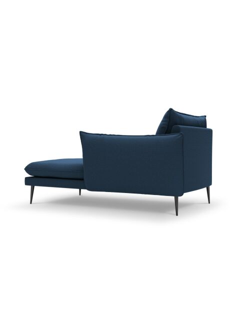 Chaise longue droite en tissu structuré Elio bleue - 107 x 170 x 97 cm
