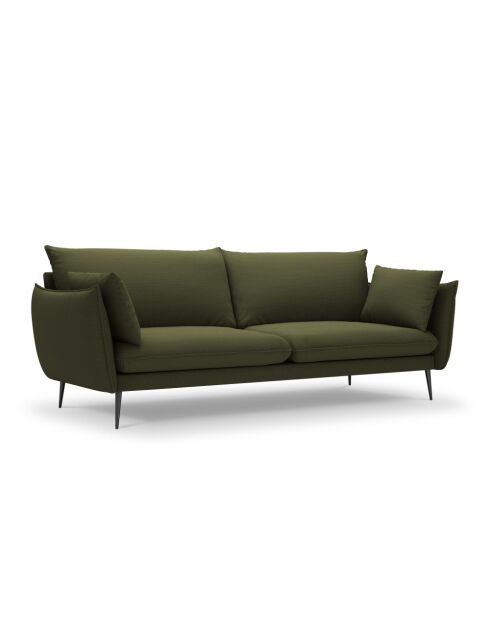 Canapé en tissu structuré Elio 4 places vert - 228 x 100 x 97 cm