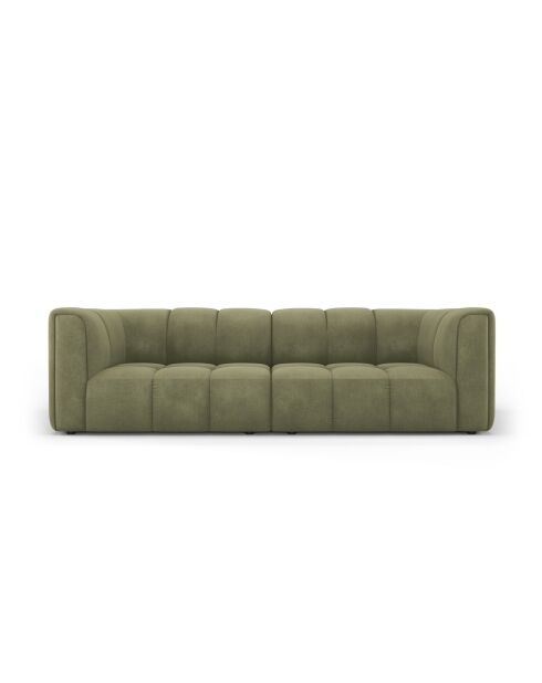 Canapé modulaire en chenille Francesca 3 places vert clair - 226 x 96 x 70 cm