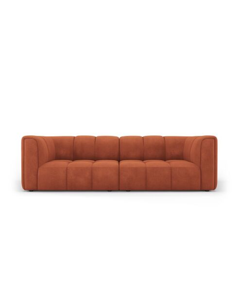 Canapé modulaire en chenille Francesca 3 places orange - 226 x 96 x 70 cm