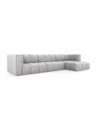 Francesca Modulares Ecksofa aus Chenille für 5 Personen, rechts, hellgrau - 316 x 160 x 70 cm