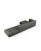 Canapé d'angle gauche modulaire en chenille Francesca 5 places gris foncé - 323 x 160 x 70 cm