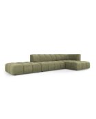 Francesca Modulares Ecksofa aus Chenille für 5 Personen, rechts, hellgrün - 323 x 160 x 70 cm