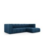 Francesca 3-Sitzer modulares rechtes Ecksofa aus Chenille königsblau - 256 x 160 x 70 cm