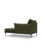 Chaise longue droite en tissu structuré Elio verte - 107 x 170 x 97 cm